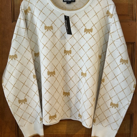 Bella Jane / NWT/ Size XL/ Woman's Elegant Cream And Gold Sweater. - Picture 2 of 13